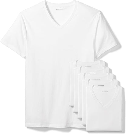 Pierlox Essentials Men's V-Neck Undershirt, Pack of 6