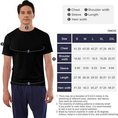 Pierlox COOL Men's Undershirts Moisture-Wicking Crewneck T Shirts, Breathable Stretch Soft Tees for Men, 3 or 6 Pack