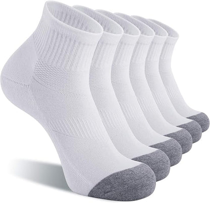 Pierlox 6 Pack Men's Ankle Socks with Cushion Athletic Running Socks