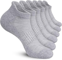 Pierlox Ankle Athletic Running Socks Low Cut Sports Socks Breathable Cushioned Tab Socks for Men Women 6 Pairs